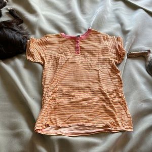 COPY - Big Bud press honeycomb Henley blue green stripe size small